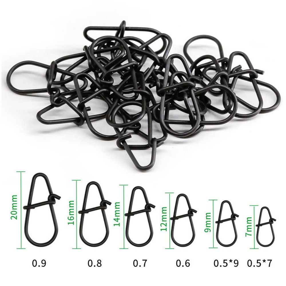 Fishing Hook Box - 100 Pz/lotto Nero Opaco A Scatto