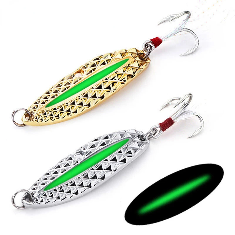 Fishing Hook Treble - 1PC Metallo Luminoso Spinner Cucchiaio Esche