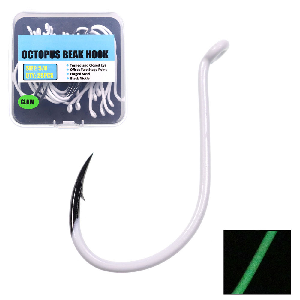 Fishing Hook Assortment - 25 pz/scatola Luminoso In Acciaio Importato
