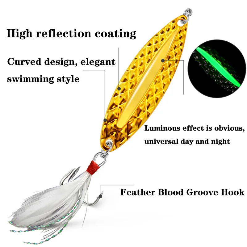1PC Metallo Luminoso Spinner C - Fishing Hook Treble recensione e prezzo