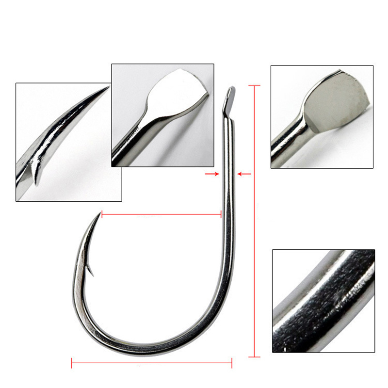100 pz/lotto 7 dimensioni spin - Fishing Hook Barbless recensione e prezzo