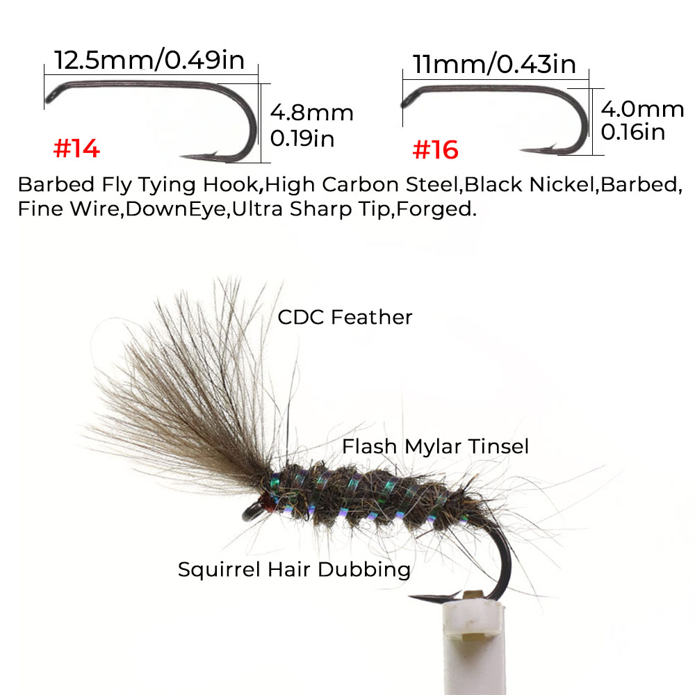5/6 pezzi CDC Parachute Dry Fl - Fishing Hook Size recensione e prezzo